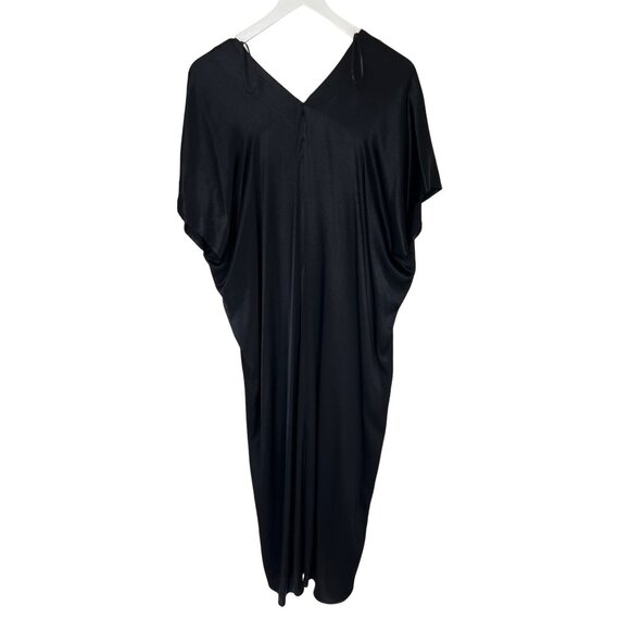 Zara Black Satin Effect V-Neck Tunic Dress - Picture 4 of 7